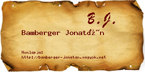 Bamberger Jonatán névjegykártya